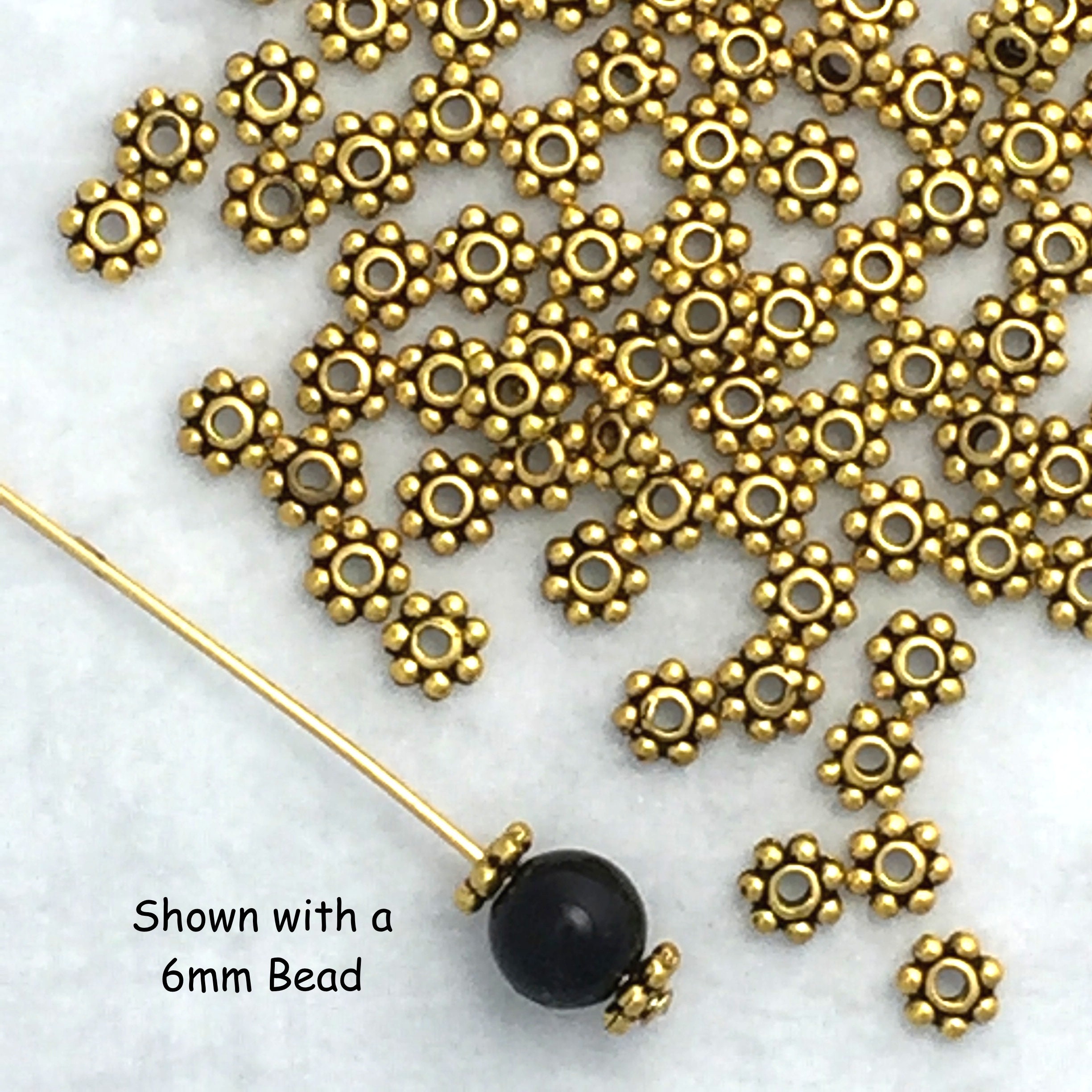 100 Gold Beads - 4mm Gold Ball Beads - Gold Plated Round Beads - Spacer  Beads - Gold Metal Beads (FS92)