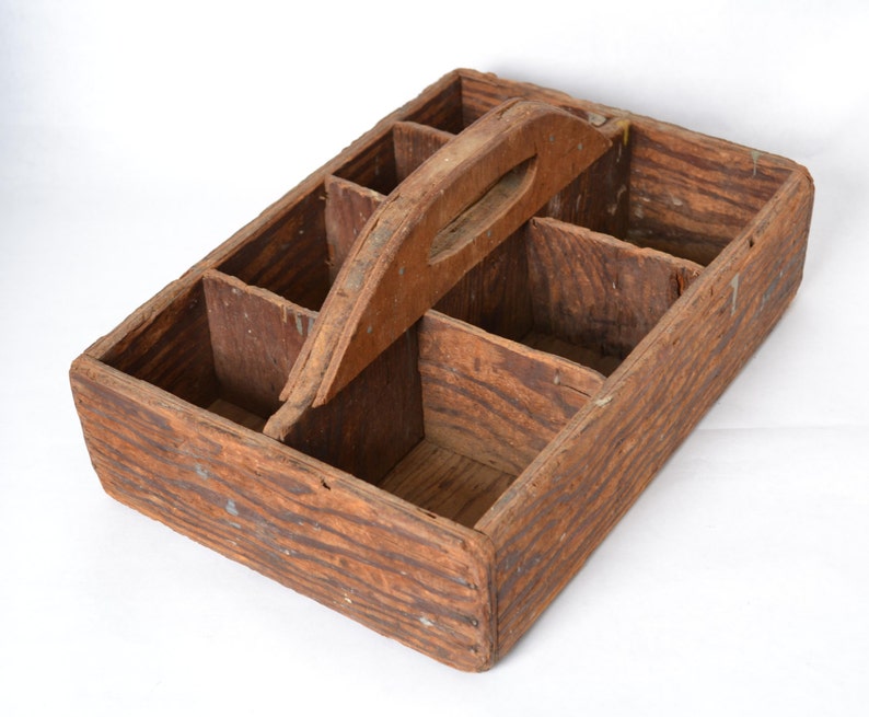 Vintage Wooden Crate with Handle Antique Carpenter's Nail Etsy