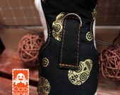 Ready to Ship - XXXS Ferret Small Pet Harness - Metallic Gold Sugar Skull Harness