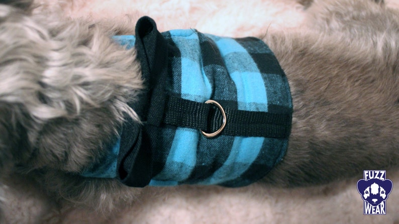 Dog Cat Harness Small Bowtie Blue Plaid Costume MADE TO ORDER