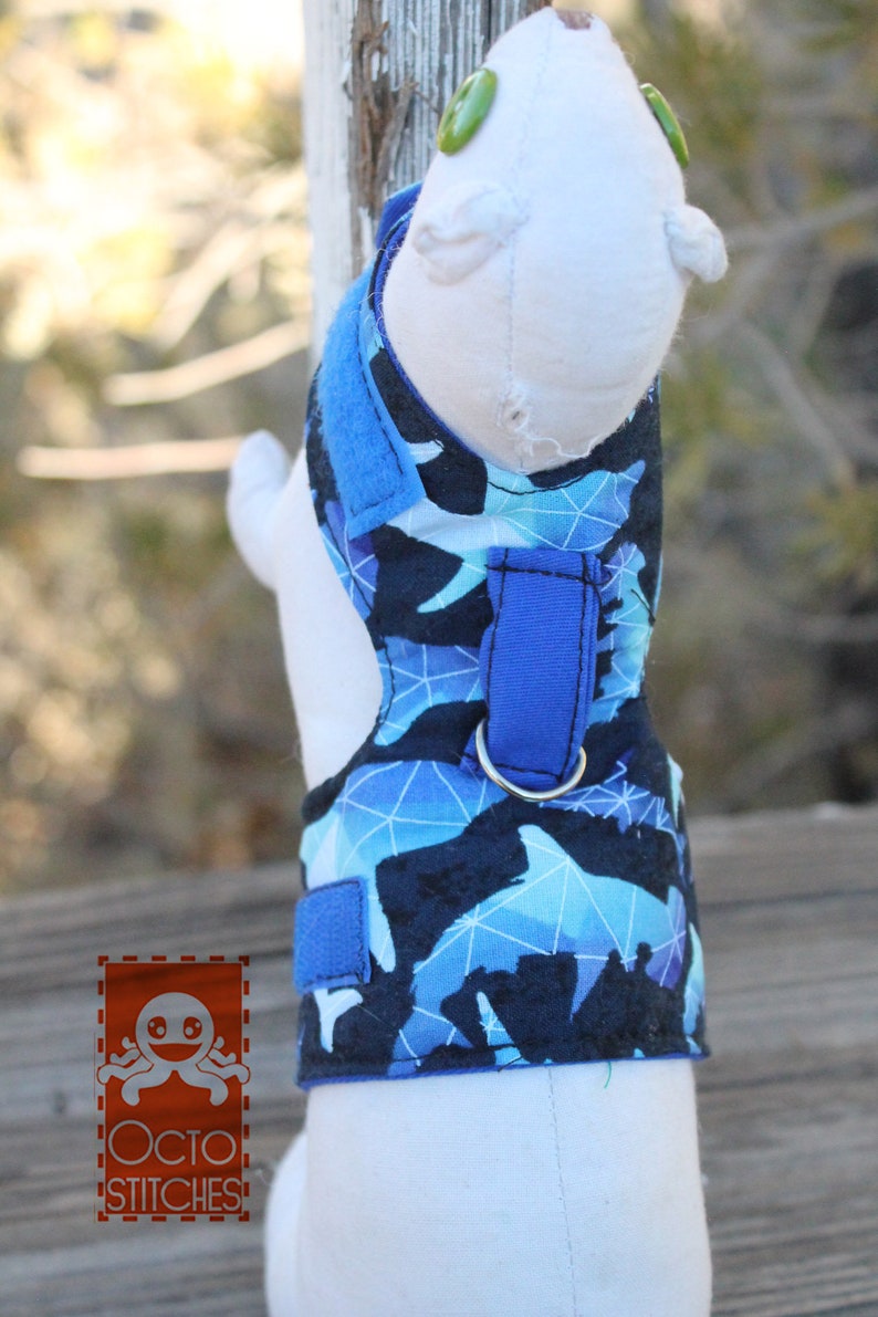 Blue Shark Harness XXXS Ferrets Rat Small Pet Harness MAde to Order