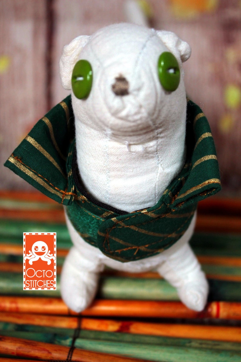Forest Green and Gold Coat Made to Order XXXS Small Pet Ferret Harness