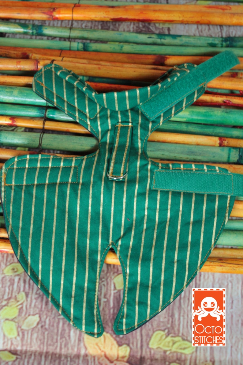 Forest Green and Gold Coat Made to Order XXXS Small Pet Ferret Harness