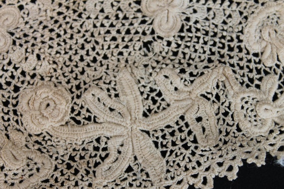 Antique Irish lace collar, Victorian handmade rai… - image 3