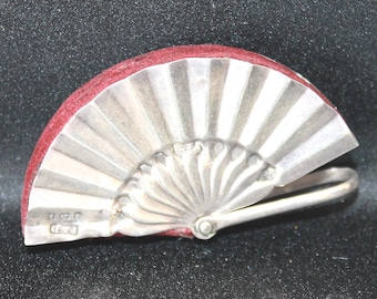 Edwardian Silver Fan Chatelaine Pin Cushion, Birmingham 1906/7