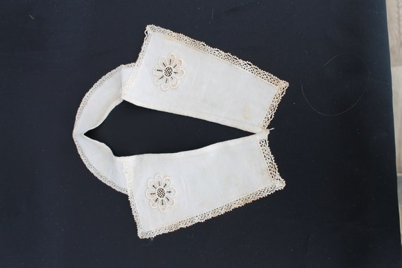 Antique silk & lace collars, pink, cream linen, i… - image 6