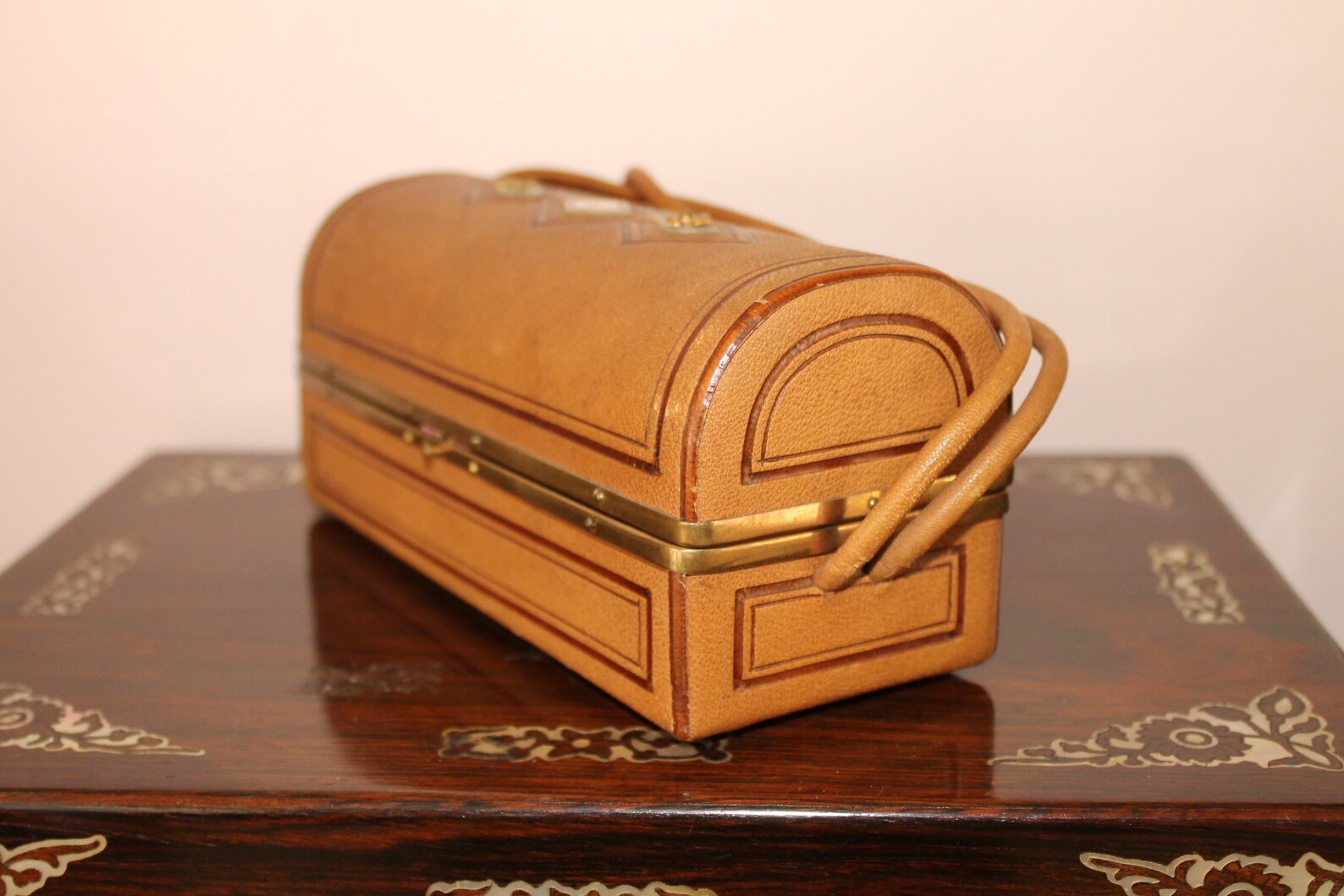 Victorian Leather Sewing Case Tan Leather Sewing Box in the Etsy UK