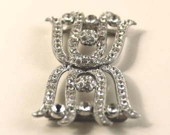 1920s Art Deco Diamante Tulip Belt Buckle