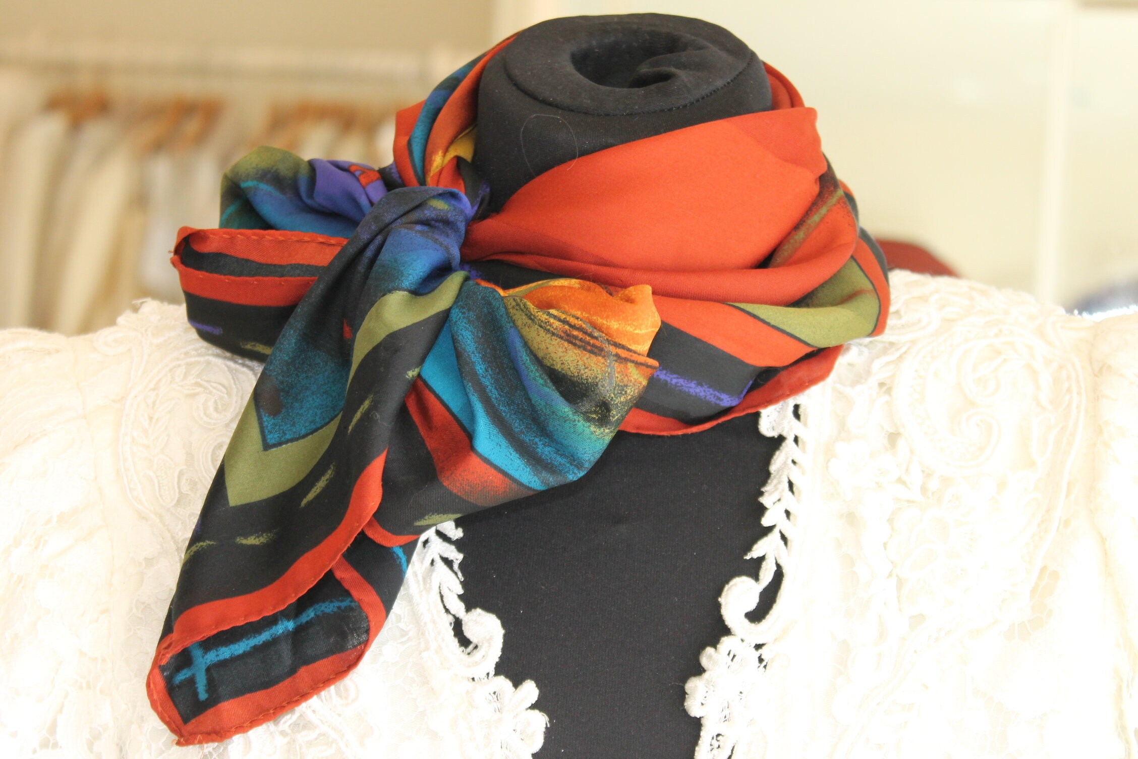 Bufanda de otoño vintage bufanda de seda suave - Etsy España