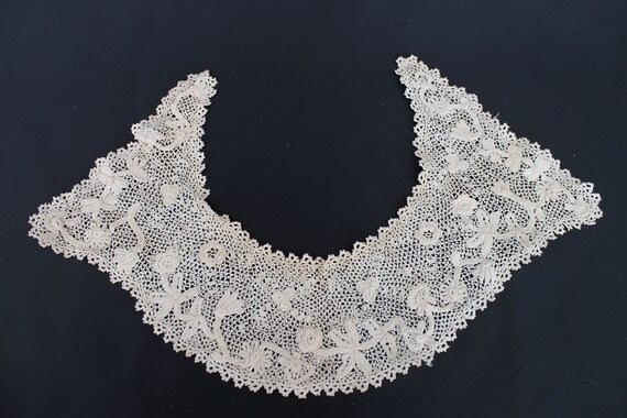 Antique Irish lace collar, Victorian handmade rai… - image 9