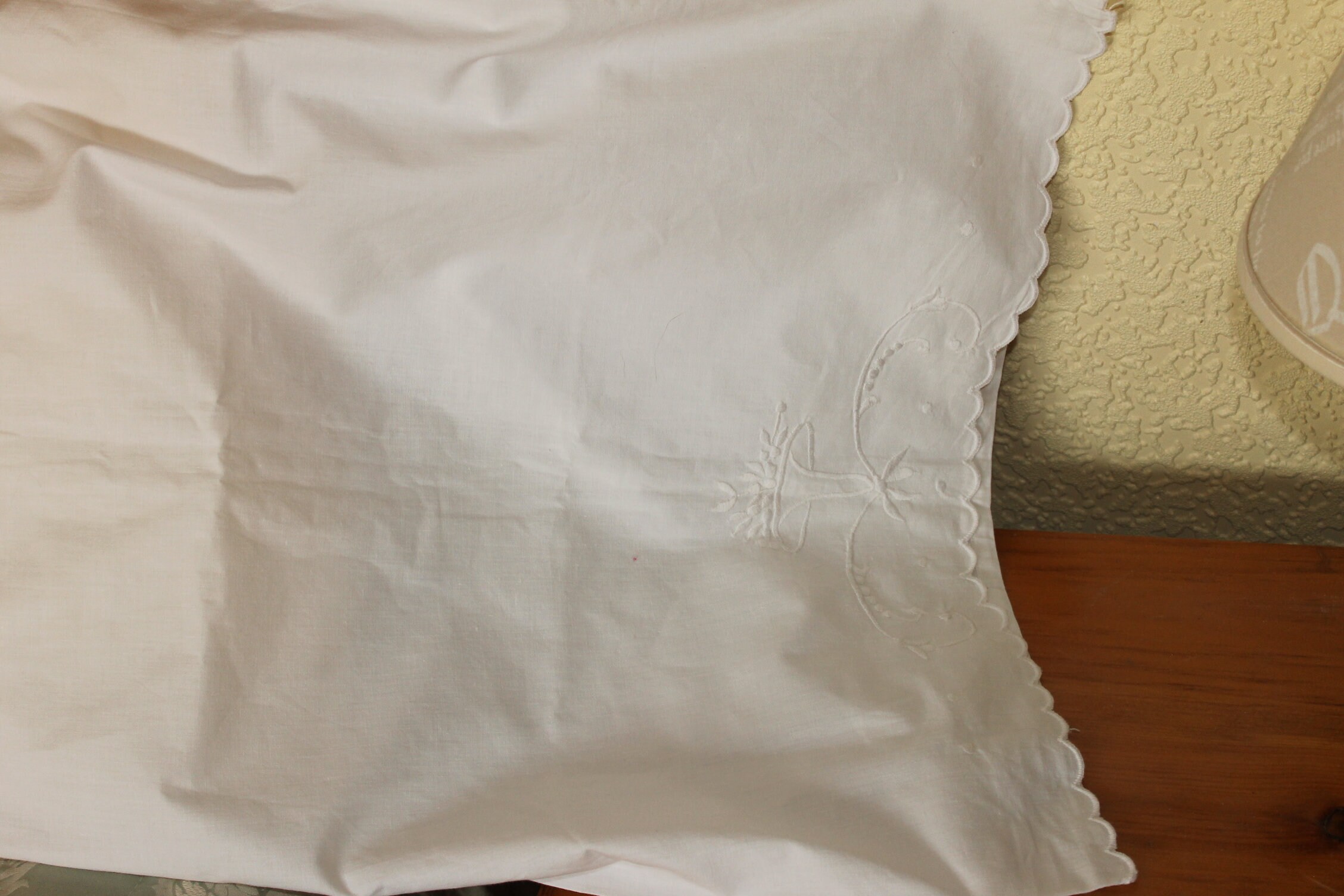 Antique White Embroidered Cotton Bolster Cover Antique Ivory Etsy UK