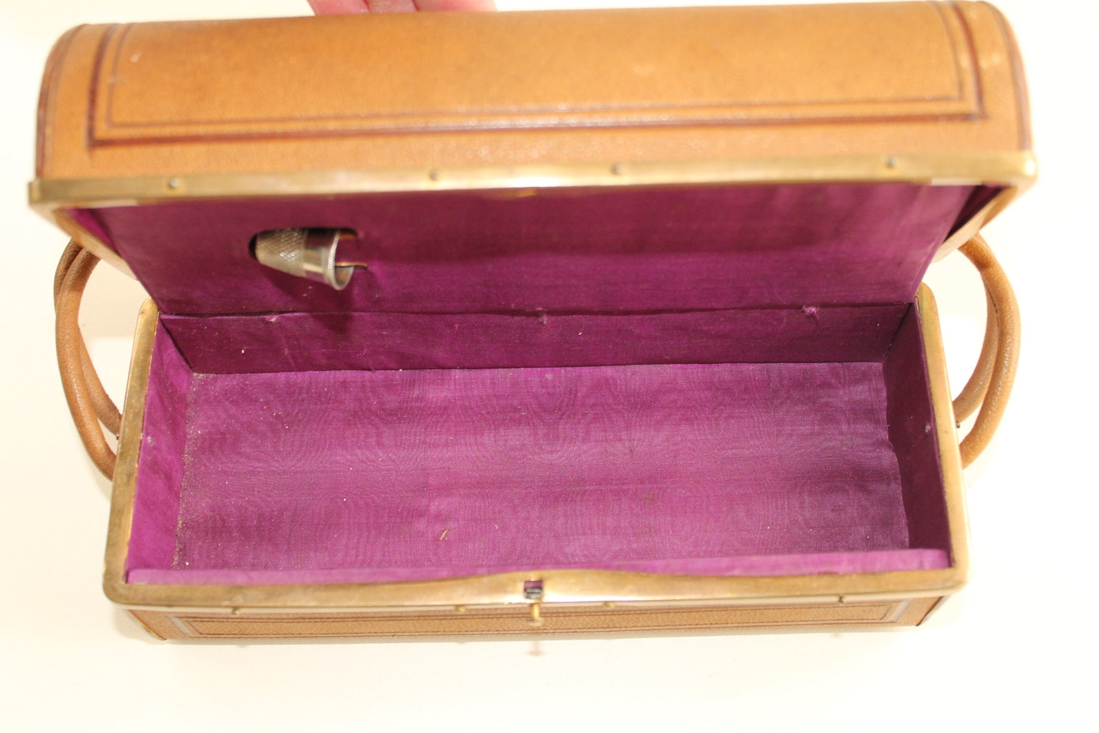 Victorian Leather Sewing Case Tan Leather Sewing Box in the Etsy UK