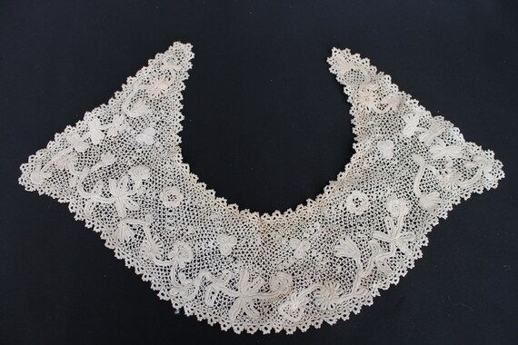 Antique Irish lace collar, Victorian handmade rai… - image 2