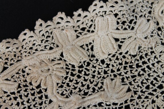Antique Irish lace collar, Victorian handmade rai… - image 10