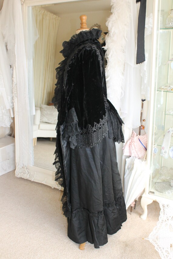Victorian black satin skirt probably an underskirt