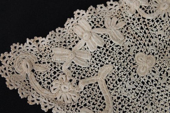 Antique Irish lace collar, Victorian handmade rai… - image 7