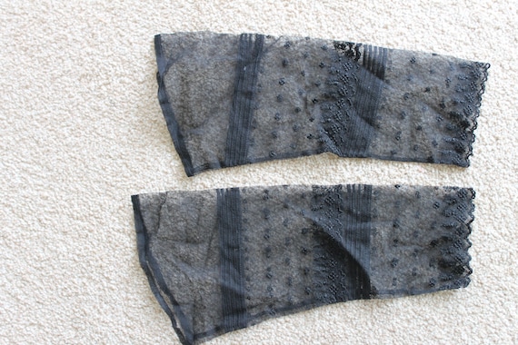 Edwardian black tulle and lace Engageantes or deta