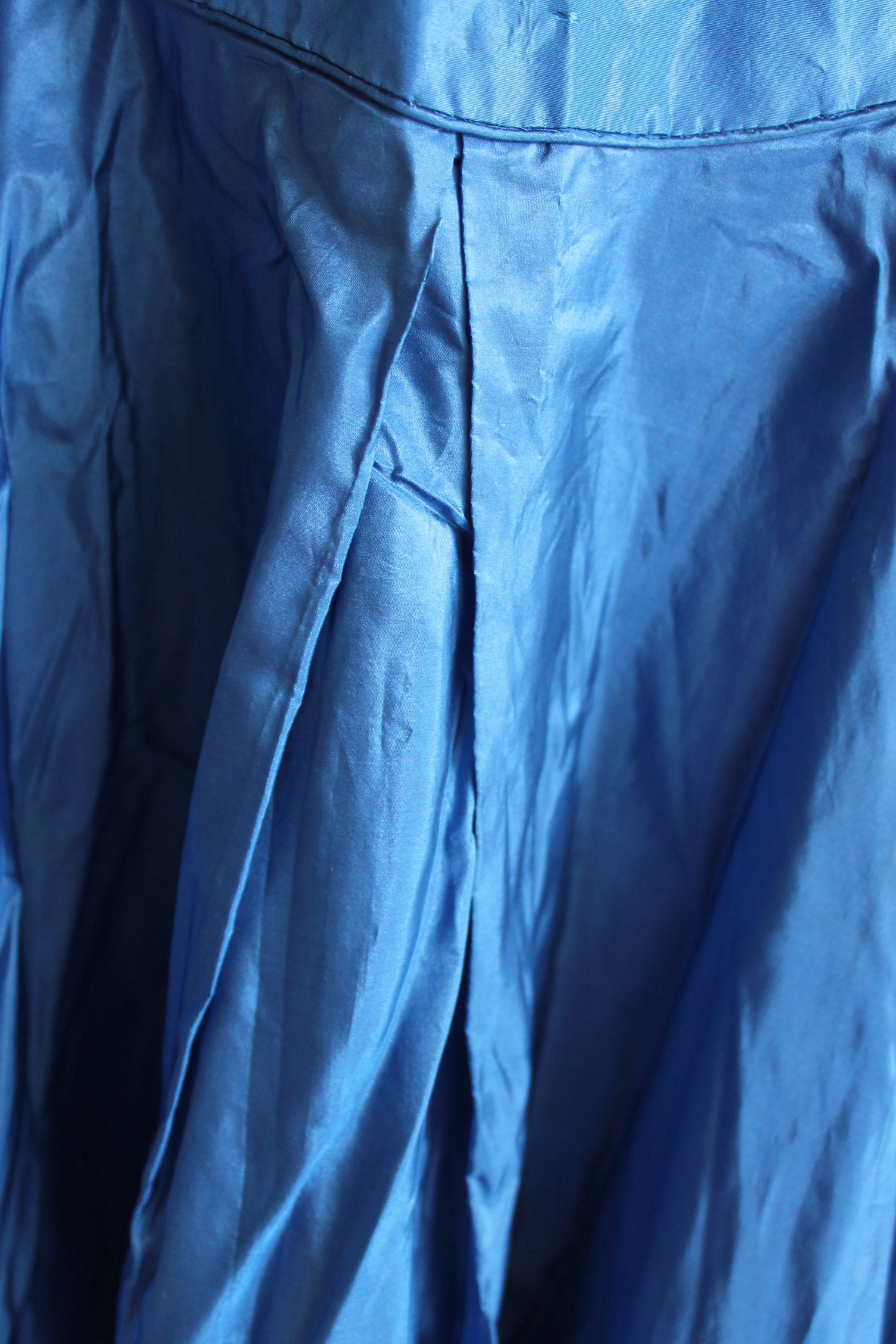 Victorian royal blue silk taffeta underskirt shiney deep blue | Etsy