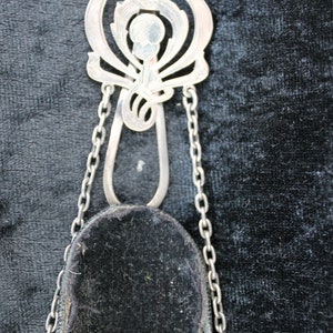 Estuche de anteojos de cuero y plata de Eduardo Vll, estuche de anteojos chatelaine de plata, estuche de plata antigua, estuche de anteojos de plata Birmingham 1904. imagen 2