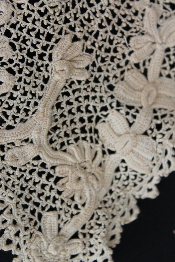 Antique Irish lace collar, Victorian handmade rai… - image 6