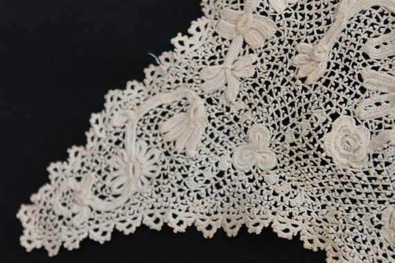 Antique Irish lace collar, Victorian handmade rai… - image 4