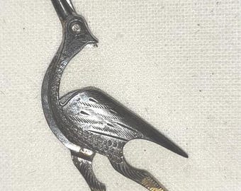 SOLD.      Antique steel standing stok needlework scissors, Victorian embroidery tools.