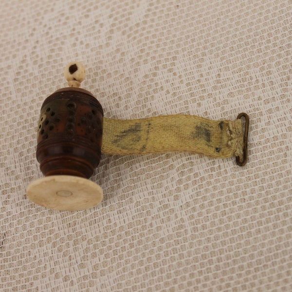 Victorian vegetable ivory tape measure should have Stanhope but no viewer, antique cotton tape measure, vintage sewing tool/accessory