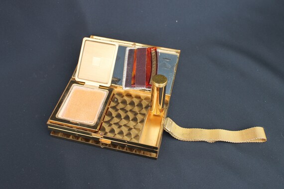 1950s Gold Compact Holdall Basketweave Cigarette Case and Compact Vintage Makeup Party Bag Fifties Evening Bag Gold Metal Bag Compact Etsy UK