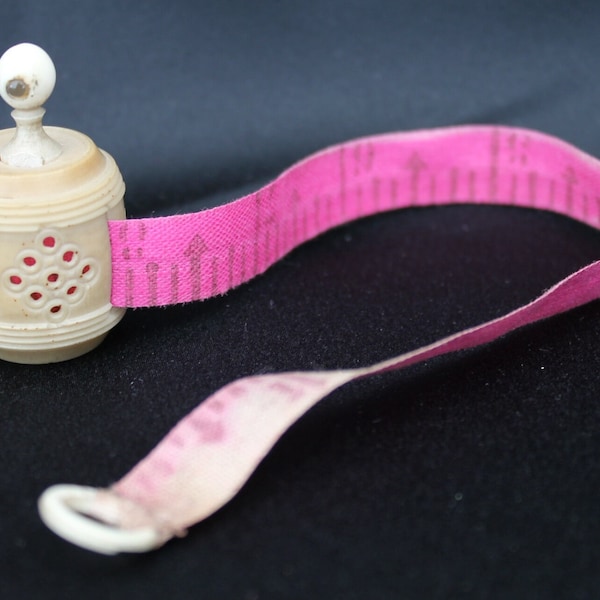 Victorian Stanhope souvenir of Brighton, antique tape measure, vegetable ivory Stanhope picture viewer, Victorian sewing accessory