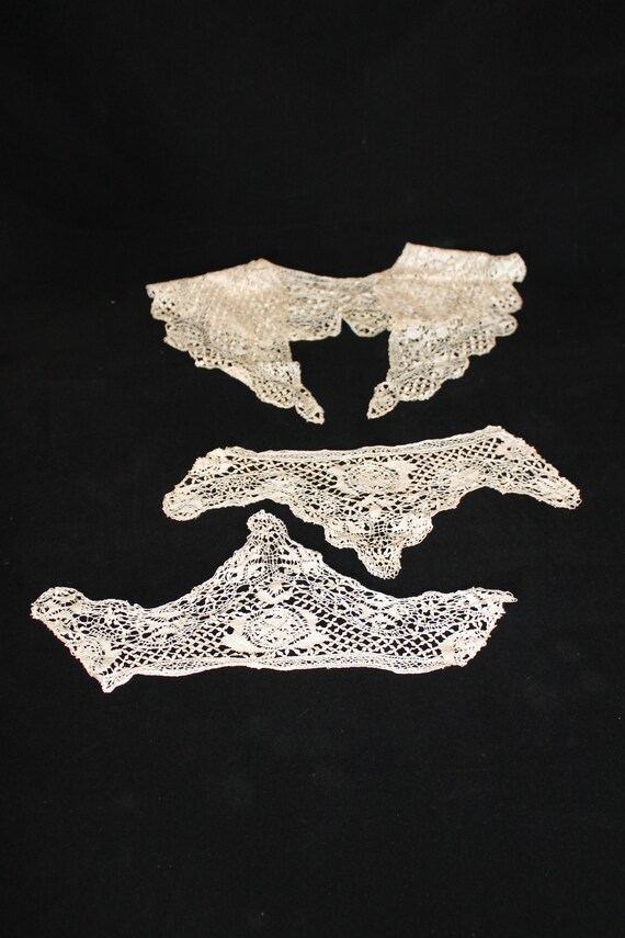 Victorian soft cream lace collar & cuffs matching