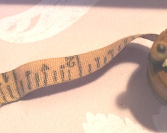 Victorian Wooden Tape Measure, Antique Sewing Accessory