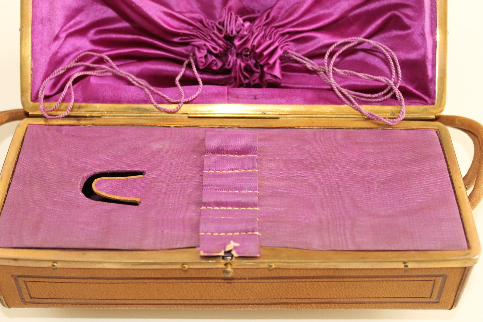 Victorian Leather Sewing Case Tan Leather Sewing Box in the Etsy UK