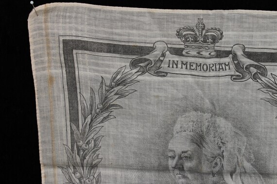 Victorian cotton handkerchief, antique souvenir c… - image 5