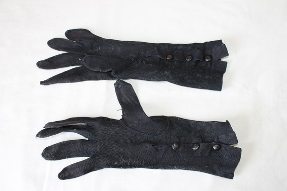 1940s Gloves Antique Black Lace Wrist Length Gloves Vintage Wartime Costume Gloves Mid Century Evening Wear Gothic Costume Gloves Etsy UK