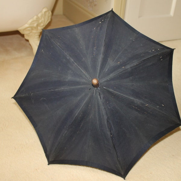 Victorian nero Paragon di S Fox e Co ombrellone, antiche signore breve ombrellone nero, vintage Steampunk, ombrellone costume gotico o teatro,