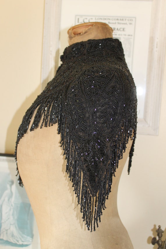 Victorian black jet beaded cape sold by H. Gee & N
