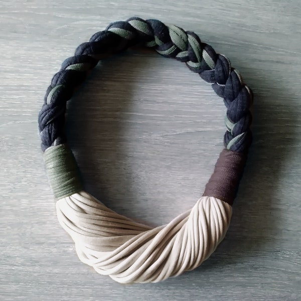 Collier tricoté en tissu unique COULEURS DE LA TERRE, collier en tissu