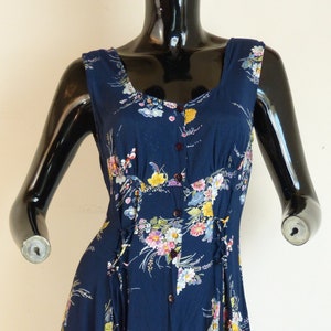 Robe D'été Tricobel Bleu Clair à Motifs Floraux - Taille 2 (40/42), Occasion Très Bon état