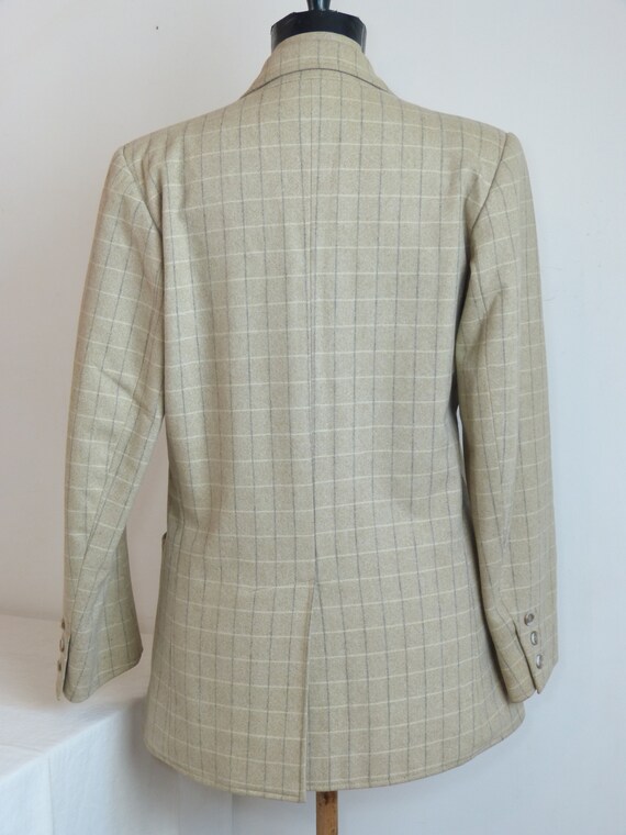 Beige & grey plaid wool YVES SAINT LAURENT Rive G… - image 6