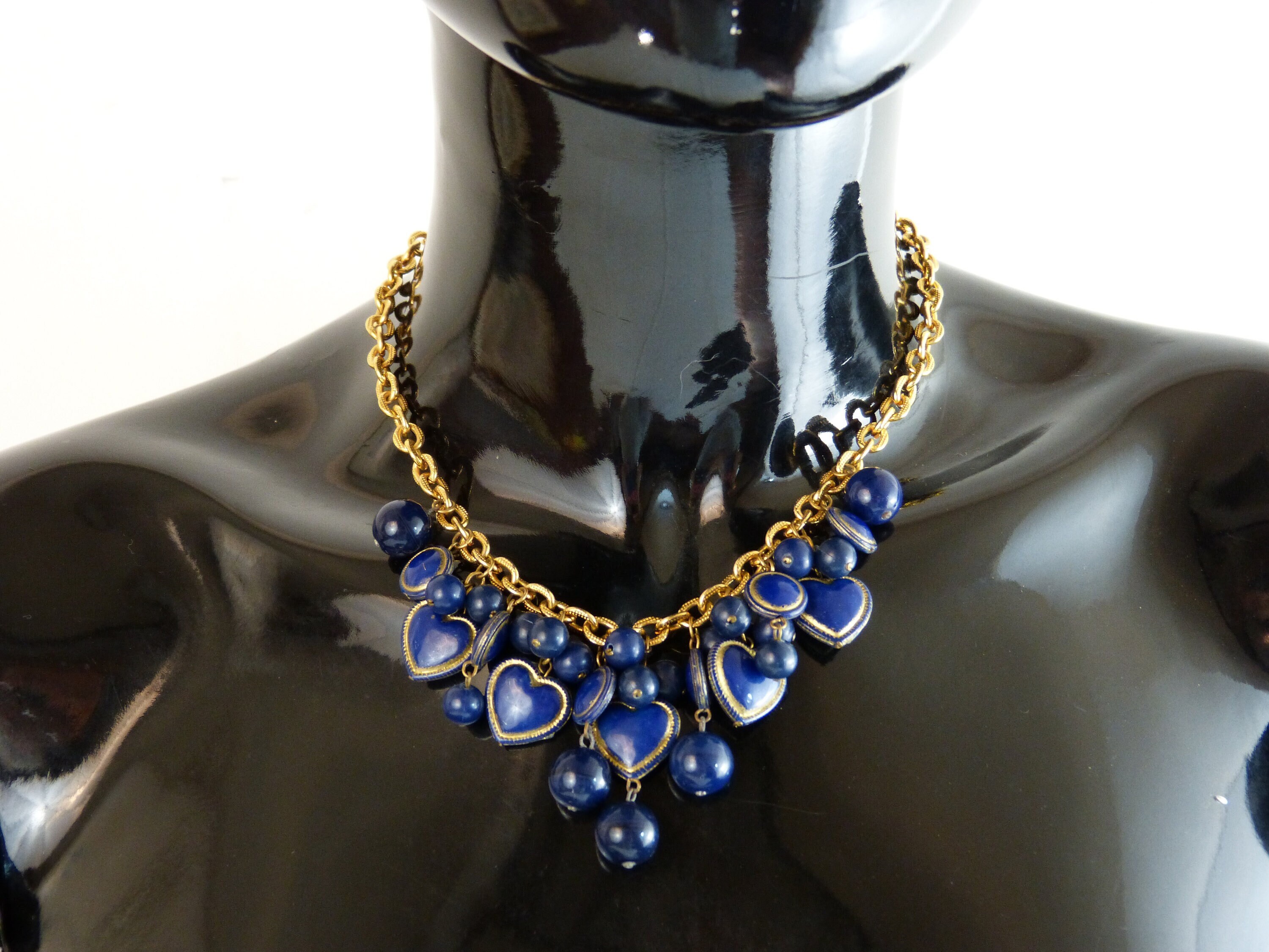 Collier Vintage Années 60-70 - Métal Chrome Avec Boules En Plastique - Occasion En Bon État