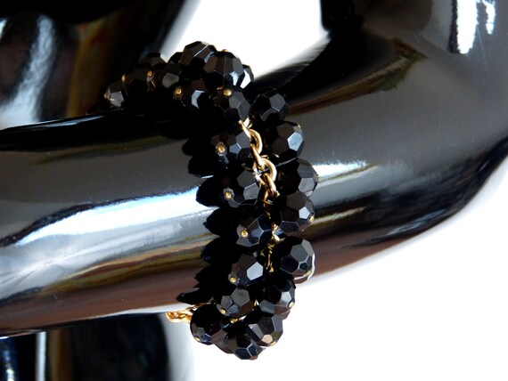 Bracelet Fantaisie Vintage - Perles Colorées Et Métal Argenté - Occasion