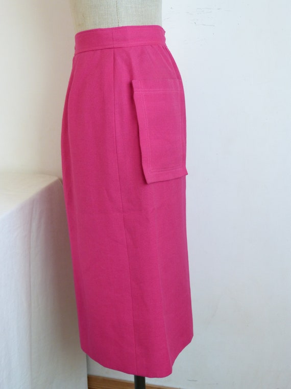 Fuchsia pink PAULINE Paris midi pencil skirt - bi… - image 2