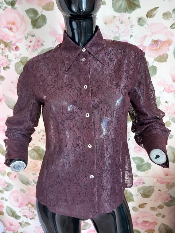 Chemise JUNK by JUNKO SHIMADA marron chocolat chemisier top