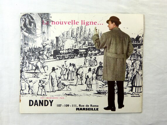 Folleto de moda para hombre mod de mediados del siglo Dandy tienda de ropa mini catalogo anuncio publicitario de Marsella frances 50s 60s vintage Etsy Espana