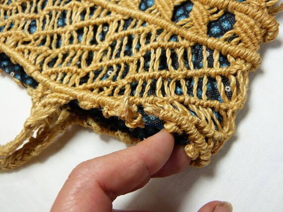 String macrame cross body or shoulder tote bag - … - image 10