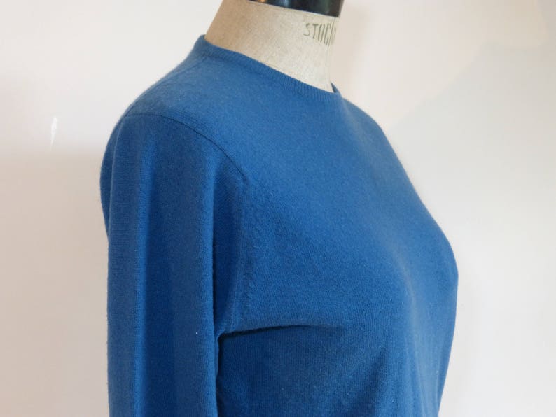 Petrol blue cashmere PETER SCOTT round neck sweater winter | Etsy