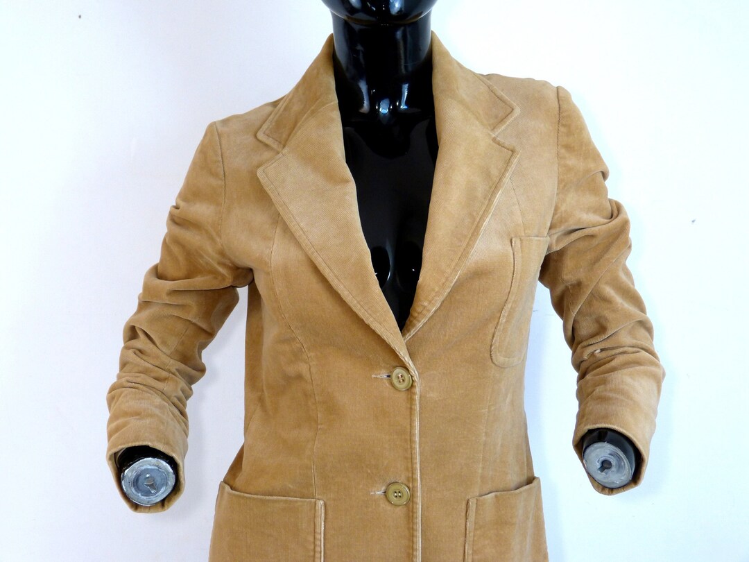 Velcorex Veste blazer VELCOREX en velours côtelé marron camel - col large ...