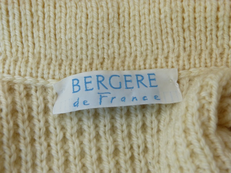 Irish pattern BERGERE DE FRANCE wool knit cardigan off white | Etsy