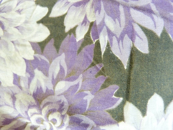 Art Deco floral fabric handbag - purple wood fram… - image 4