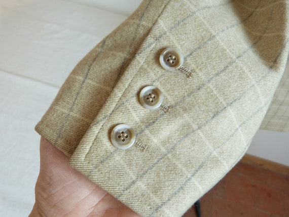 Beige & grey plaid wool YVES SAINT LAURENT Rive G… - image 5